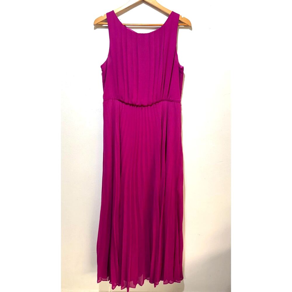 Eliza J maxi dress wedding party guest fuchsia romantic pleated fairy women 14